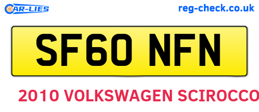 SF60NFN are the vehicle registration plates.