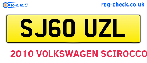 SJ60UZL are the vehicle registration plates.