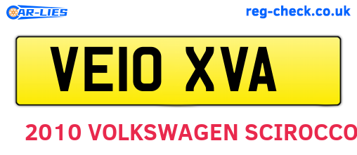 VE10XVA are the vehicle registration plates.