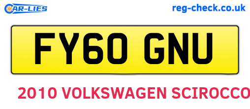FY60GNU are the vehicle registration plates.