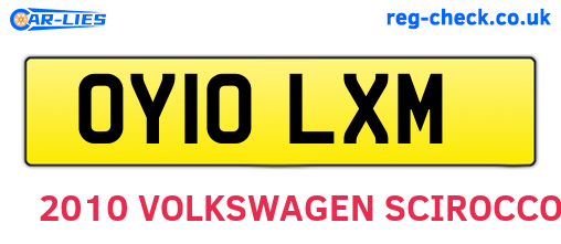 OY10LXM are the vehicle registration plates.