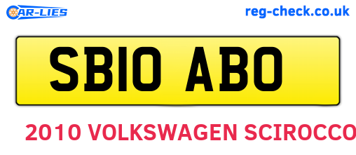 SB10ABO are the vehicle registration plates.