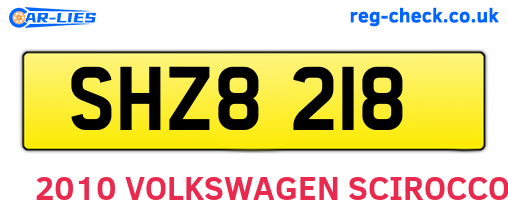 SHZ8218 are the vehicle registration plates.