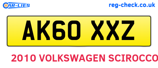 AK60XXZ are the vehicle registration plates.