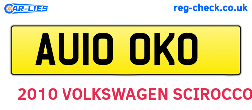 AU10OKO are the vehicle registration plates.