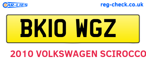 BK10WGZ are the vehicle registration plates.
