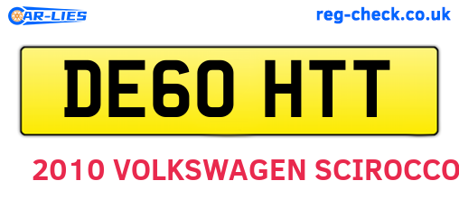 DE60HTT are the vehicle registration plates.