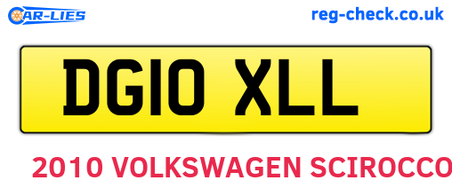 DG10XLL are the vehicle registration plates.