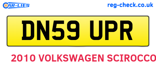 DN59UPR are the vehicle registration plates.
