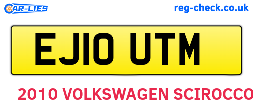 EJ10UTM are the vehicle registration plates.