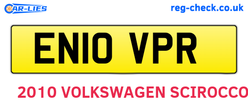 EN10VPR are the vehicle registration plates.