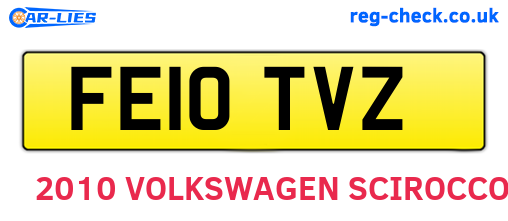 FE10TVZ are the vehicle registration plates.