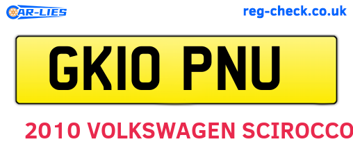 GK10PNU are the vehicle registration plates.