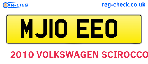 MJ10EEO are the vehicle registration plates.
