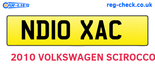 ND10XAC are the vehicle registration plates.