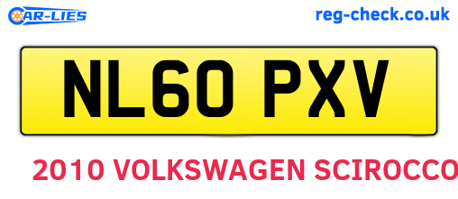 NL60PXV are the vehicle registration plates.