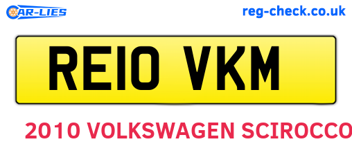 RE10VKM are the vehicle registration plates.