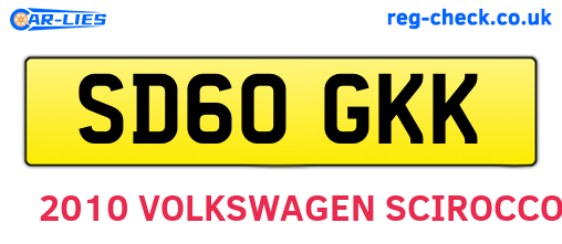 SD60GKK are the vehicle registration plates.