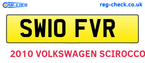SW10FVR are the vehicle registration plates.