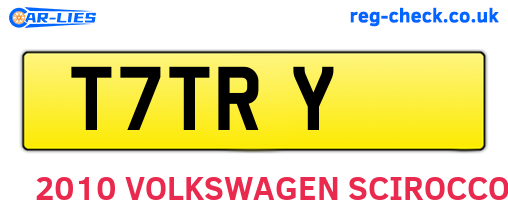 T7TRY are the vehicle registration plates.