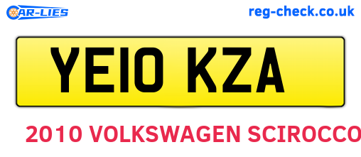YE10KZA are the vehicle registration plates.