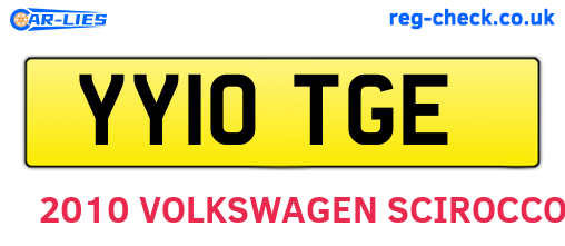 YY10TGE are the vehicle registration plates.