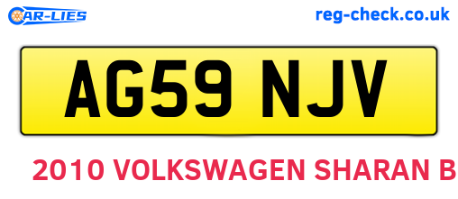 AG59NJV are the vehicle registration plates.