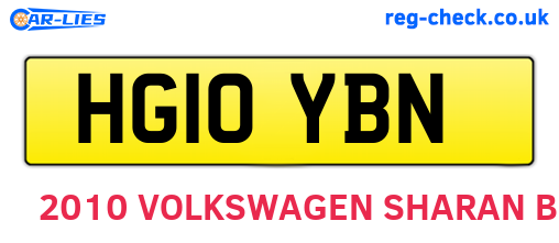 HG10YBN are the vehicle registration plates.
