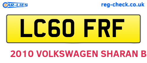 LC60FRF are the vehicle registration plates.