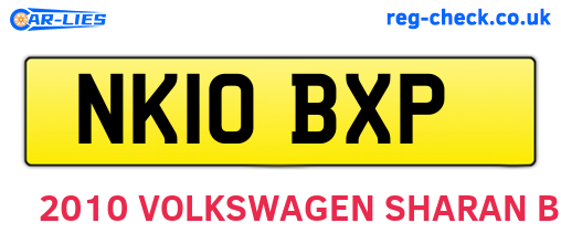 NK10BXP are the vehicle registration plates.