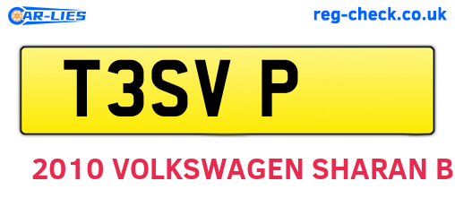 T3SVP are the vehicle registration plates.