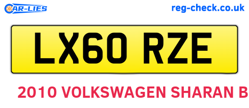 LX60RZE are the vehicle registration plates.