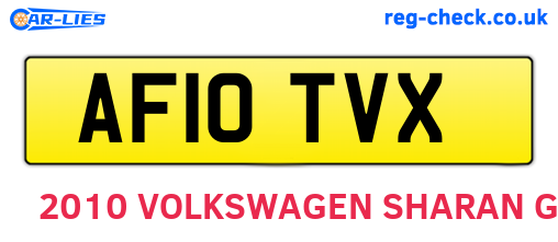 AF10TVX are the vehicle registration plates.