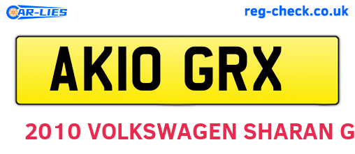 AK10GRX are the vehicle registration plates.