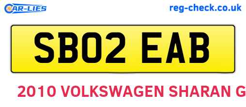 SB02EAB are the vehicle registration plates.