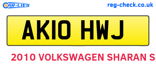 AK10HWJ are the vehicle registration plates.