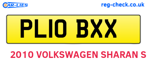PL10BXX are the vehicle registration plates.