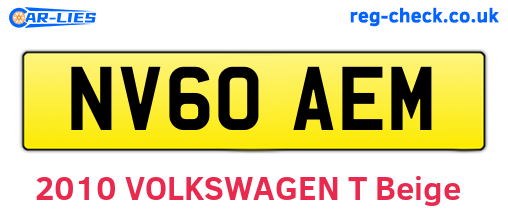 NV60AEM are the vehicle registration plates.