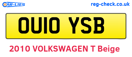 OU10YSB are the vehicle registration plates.