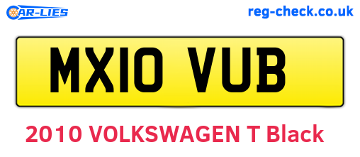 MX10VUB are the vehicle registration plates.