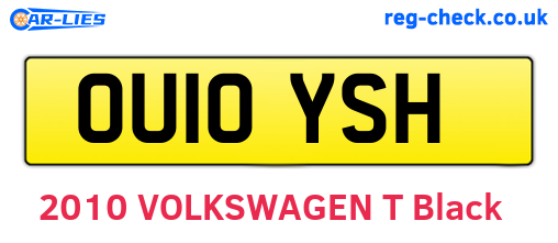 OU10YSH are the vehicle registration plates.