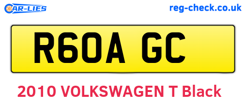 R60AGC are the vehicle registration plates.