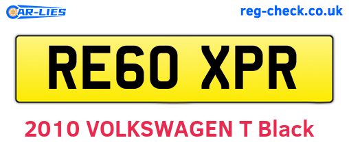 RE60XPR are the vehicle registration plates.