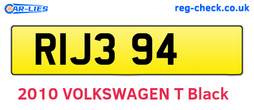 RIJ394 are the vehicle registration plates.
