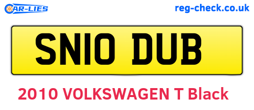 SN10DUB are the vehicle registration plates.