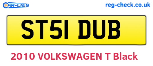 ST51DUB are the vehicle registration plates.