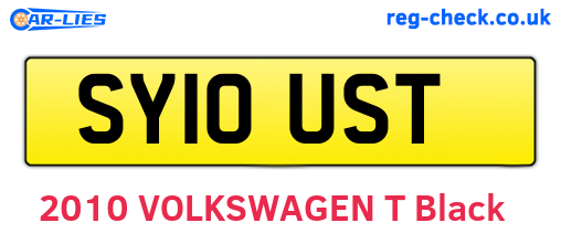 SY10UST are the vehicle registration plates.