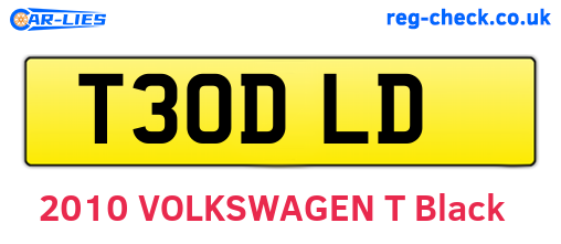 T30DLD are the vehicle registration plates.