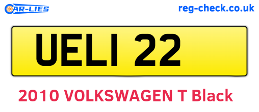 UEL122 are the vehicle registration plates.