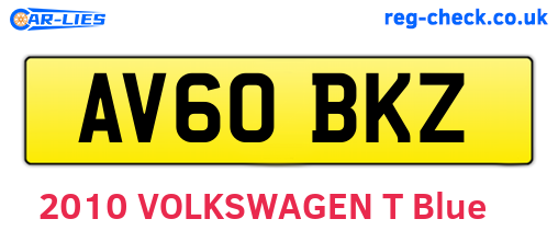 AV60BKZ are the vehicle registration plates.